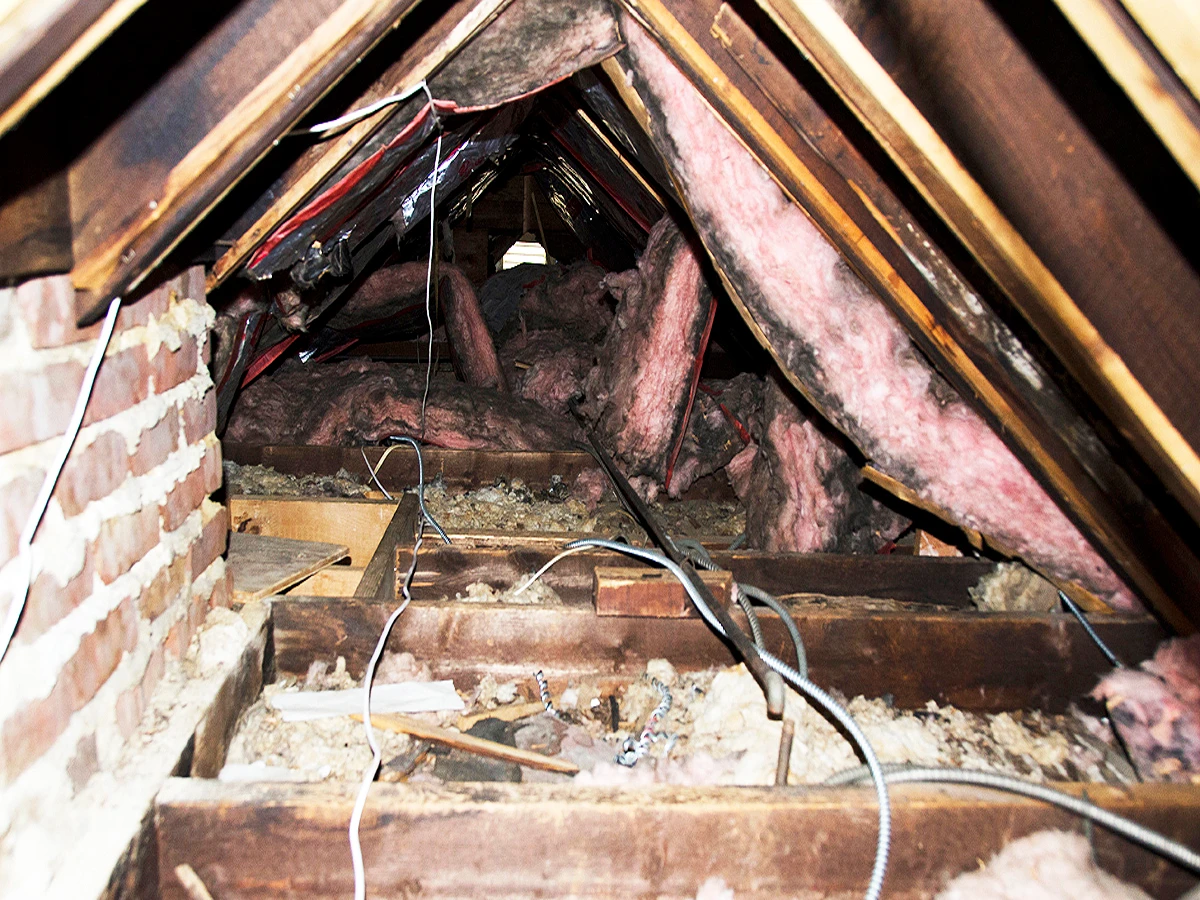 attic decontamination after raccoon damage
