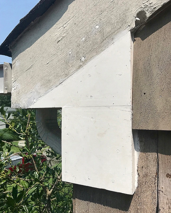 Rotted wood repaired